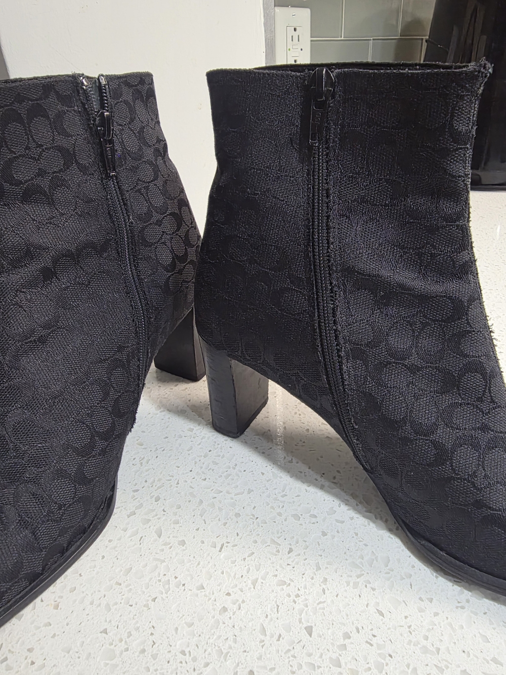 Coach Women’s Black Signature Jacquard Ankle Boots